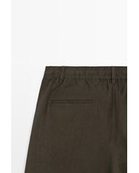MASSIMO DUTTI - Linen Bermuda Shorts With Elastic Waist - Lyst