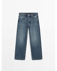 MASSIMO DUTTI - Wide Leg Jeans Met Halfhoge Taille - Lyst