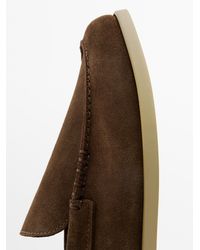 MASSIMO DUTTI - Soft Split Leather Loafers - Lyst