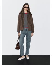 MASSIMO DUTTI - Wool Blend Blazer With Tailored Collar - Lyst