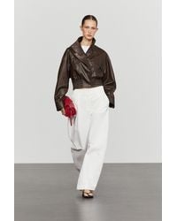 MASSIMO DUTTI - Short Nappa Leather Bomber Jacket - Lyst