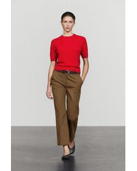 MASSIMO DUTTI - Wool Blend Short Sleeve Knit Sweater - Lyst