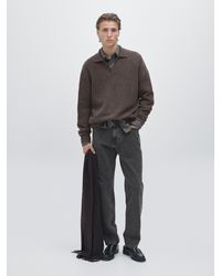 MASSIMO DUTTI - Jersey Polo Punto Cuello Pico - Lyst