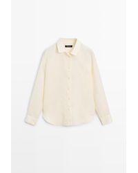 MASSIMO DUTTI - Soepelvallend 100% Linnen Overhemd - Lyst
