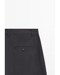 MASSIMO DUTTI - Cotton Blend Wide-Leg Pleated Pants - Lyst