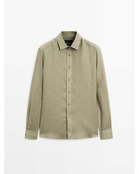 MASSIMO DUTTI - 100% Linnen Overhemd Regular Fit - Lyst