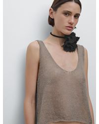 MASSIMO DUTTI - Top En Maille Ajourée - Lyst