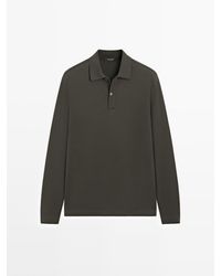 MASSIMO DUTTI - Polo Met Lange Mouw En Ribcord - Lyst