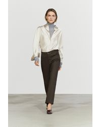 MASSIMO DUTTI - Waxed Straight-Leg Pants - Lyst