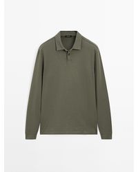 MASSIMO DUTTI - 100% Katoenen Poloshirt Met Versleten Effect - Lyst