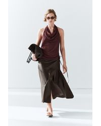 MASSIMO DUTTI - 100% Cotton Cowl Neck Top - Lyst