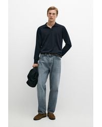 MASSIMO DUTTI - 100% Merino Wool Knit Polo Sweater - Lyst