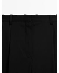 MASSIMO DUTTI - Pleated Extra Fine Wool Trousers - Lyst