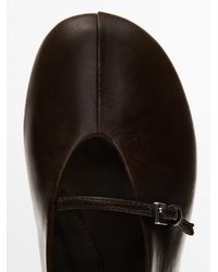 MASSIMO DUTTI - Leather Ballet Flats With Buckle - Lyst