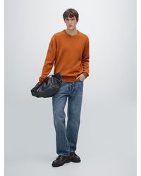 MASSIMO DUTTI - Pull À Col Rond En Maille De Laine Mélangée - Lyst