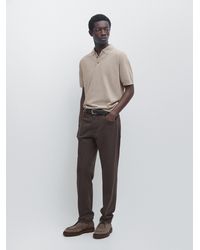 MASSIMO DUTTI - Cotton Knit Polo Sweater - Lyst