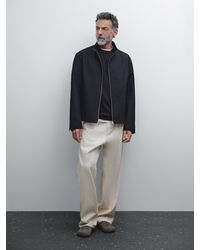MASSIMO DUTTI - Giacca Con Cerniera 100% Cotone - Lyst