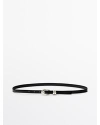 MASSIMO DUTTI - Nappa Leather Belt With Oval Buckle - Lyst
