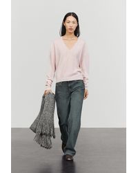 MASSIMO DUTTI - Wool Blend Knit V-Neck Sweater - Lyst