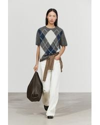 MASSIMO DUTTI - Wool-Blend Knit Sweater With Diamond Detail - Lyst