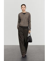 MASSIMO DUTTI - 100% Wool V-Neck Knit Sweater - Lyst