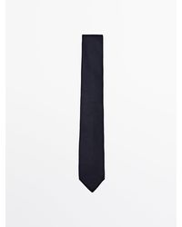 MASSIMO DUTTI - 100% Zijden Stropdas Met Micro Structuur - Lyst