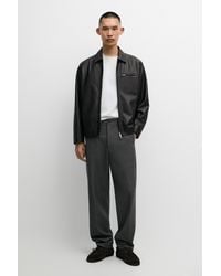 MASSIMO DUTTI - Nappa Leather Jacket With Pocket Detail - Lyst