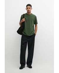 MASSIMO DUTTI - 100% Cotton Interlock Short Sleeve T-Shirt - Lyst