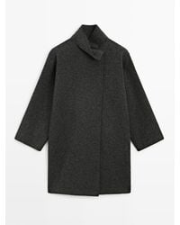MASSIMO DUTTI - Cape Jas Van Wolmix Met Opstaande Kraag - Lyst