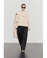 MASSIMO DUTTI - Short Coat With Scarf Detail - Lyst