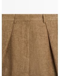 MASSIMO DUTTI - Melange Linen Suit Bermuda Shorts - Lyst