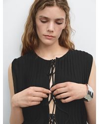 MASSIMO DUTTI - Weste Mit Schnürung Und Plissée-Detail - Lyst