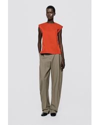 MASSIMO DUTTI - Cotton Blend Poplin Top - Lyst