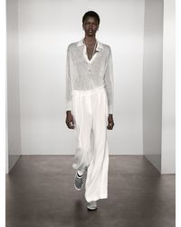 MASSIMO DUTTI Linen Blend Balloon Capris in Black | Lyst UK