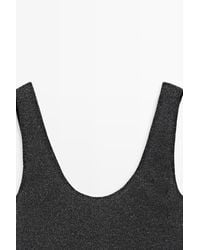 MASSIMO DUTTI - Semi-Sheer Metallic-Effect Strappy Top - Lyst