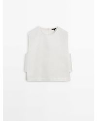 MASSIMO DUTTI - 100% Linen Top With Side Detail - Lyst