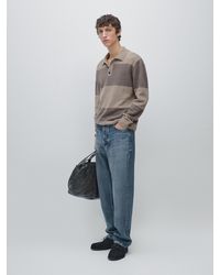 MASSIMO DUTTI - Pull Polo À Rayures En Maille De Laine Mélangée - Lyst