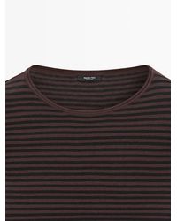 MASSIMO DUTTI - Cotton Blend Striped Knit Sweater - Lyst
