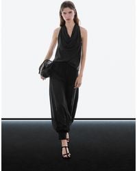 MASSIMO DUTTI - Semi-Sheer Sarouel Trousers With Button Details - Lyst