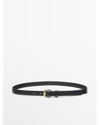 MASSIMO DUTTI - Leather Belt With Arched Buckle - Lyst