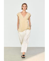 MASSIMO DUTTI - Cotton Tie-Detail Pants - Lyst