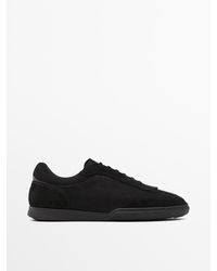 MASSIMO DUTTI - Splitsuède Sneakers Met Contrastzool - Lyst