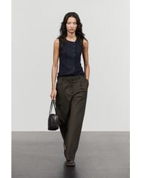 MASSIMO DUTTI - Cotton Blend Button Placket T-Shirt - Lyst