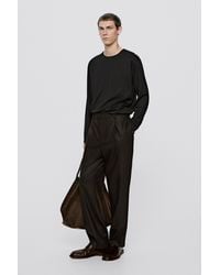 MASSIMO DUTTI - 100% Cotton Long Sleeve T-Shirt - Lyst