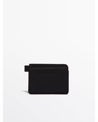 MASSIMO DUTTI - Contrast Nylon Card Holder With Leather Details - Lyst