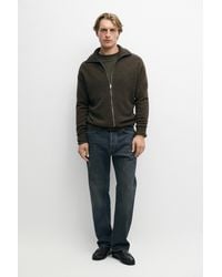 MASSIMO DUTTI - 100% Wool Knit Zip-Up Cardigan - Lyst