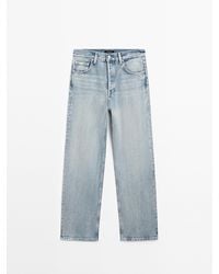 MASSIMO DUTTI - Recht Model Jeans Van Katoenmix Met Hoge Taille - Lyst
