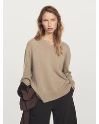 MASSIMO DUTTI - Pull En Maille 100 Cachemire À Col En V - Lyst