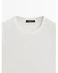 MASSIMO DUTTI - Linen Blend Sleeveless T-Shirt - Lyst