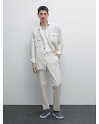 MASSIMO DUTTI - Pantalón Slim Fit Mezcla Algodón - Lyst